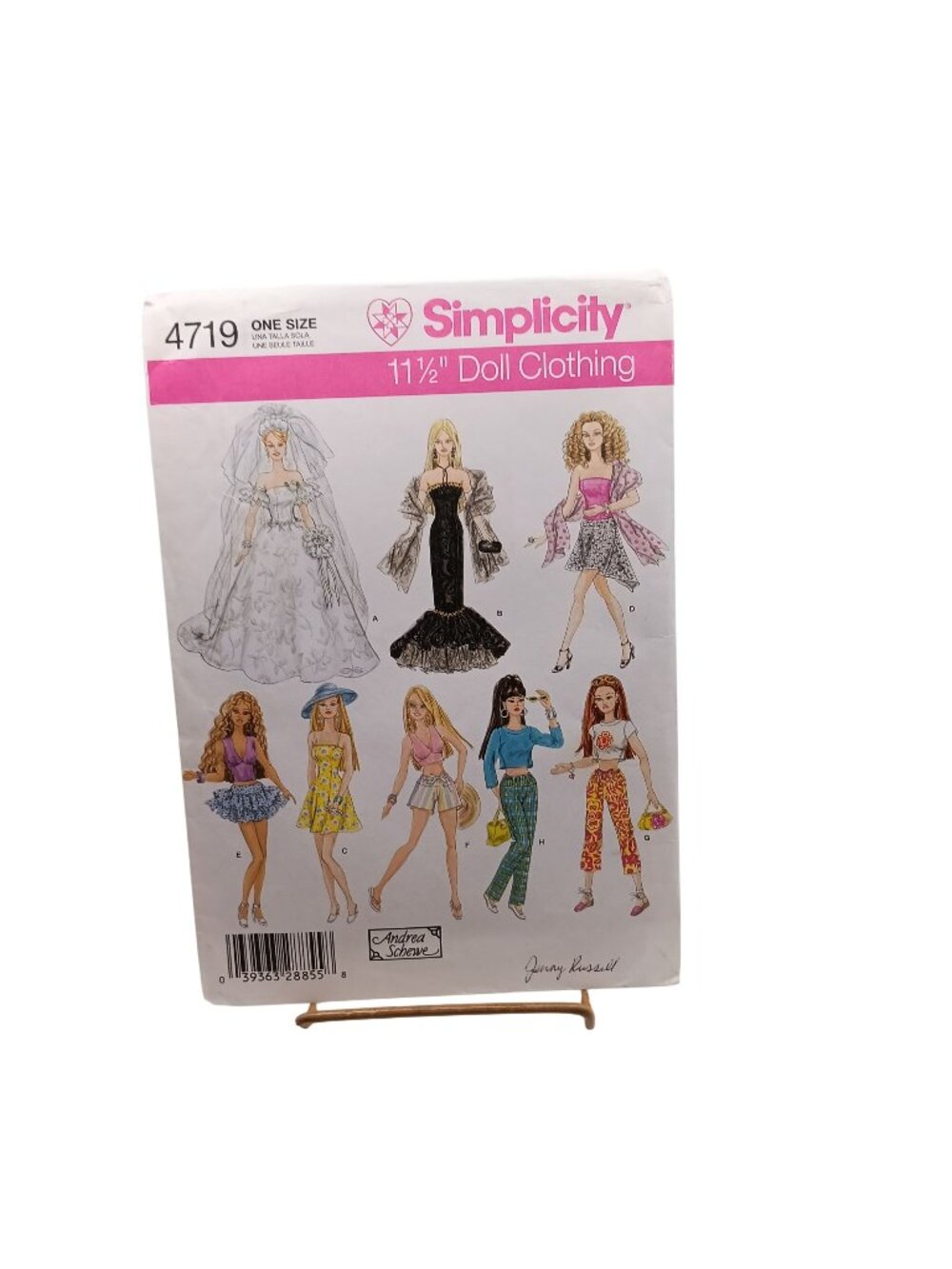 Simplicity 4719 11 1/2" Doll Clothing Pattern 33 Pieces One Size Andrea Schewe V